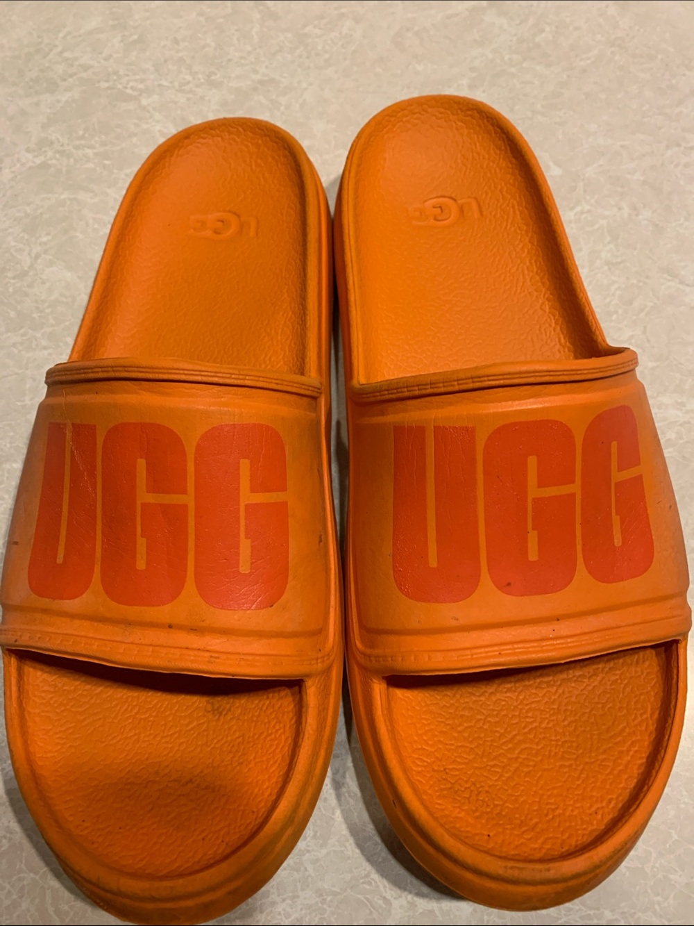 UGG  Orange Logo Slide Sandals Size 12 (Not Sure)